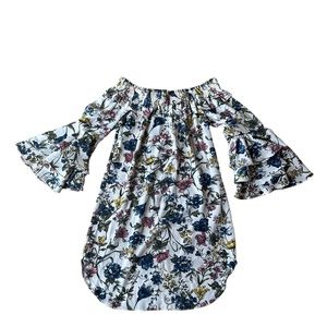 Miss Silk Flower Off the Shoulder Dress